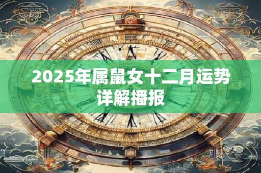 2025年属鼠女十二月运势详解播报