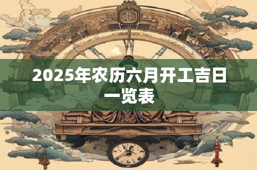 2025年农历六月开工吉日一览表