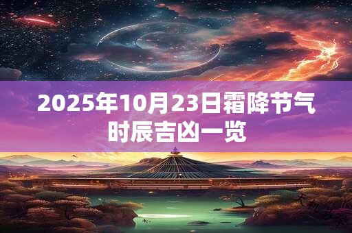 2025年10月23日霜降节气时辰吉凶一览