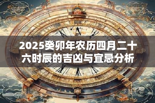 2025癸卯年农历四月二十六时辰的吉凶与宜忌分析