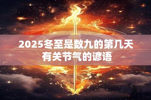 2025冬至是数九的第几天 有关节气的谚语