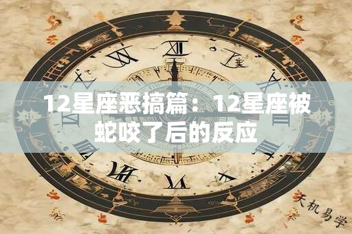 12星座恶搞篇：12星座被蛇咬了后的反应