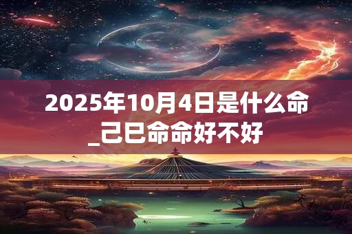 2025年10月4日是什么命_己巳命命好不好