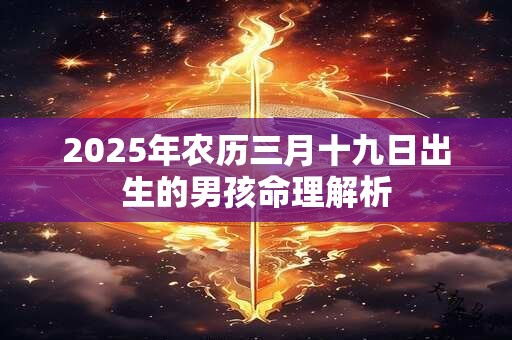 2025年农历三月十九日出生的男孩命理解析