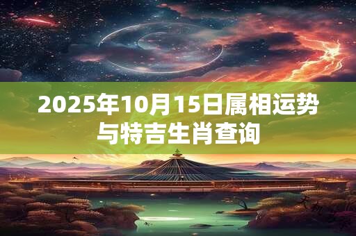 2025年10月15日属相运势与特吉生肖查询