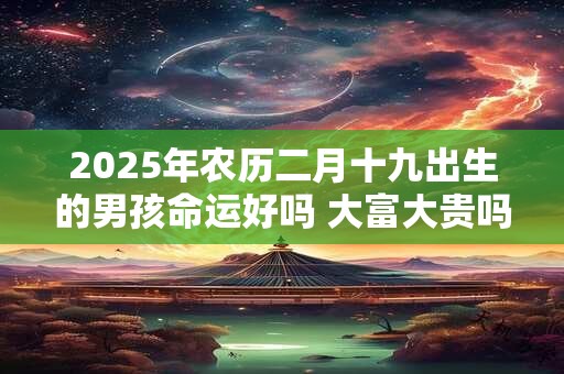 2025年农历二月十九出生的男孩命运好吗 大富大贵吗