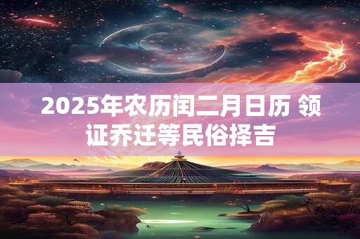 2025年农历闰二月日历 领证乔迁等民俗择吉