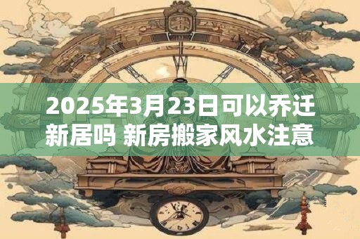 2025年3月23日可以乔迁新居吗 新房搬家风水注意事项