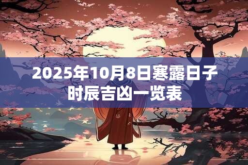 2025年10月8日寒露日子时辰吉凶一览表