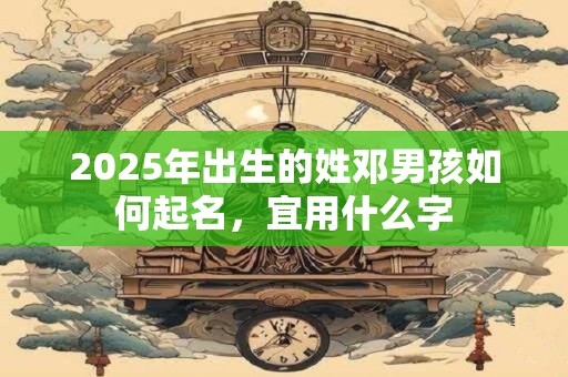 2025年出生的姓邓男孩如何起名，宜用什么字