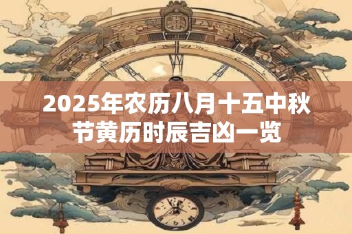 2025年农历八月十五中秋节黄历时辰吉凶一览