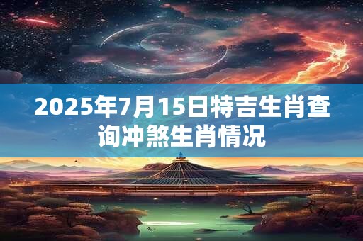 2025年7月15日特吉生肖查询冲煞生肖情况