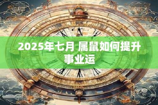 2025年七月 属鼠如何提升事业运