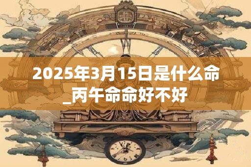 2025年3月15日是什么命_丙午命命好不好