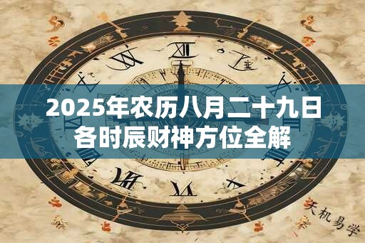 2025年农历八月二十九日各时辰财神方位全解