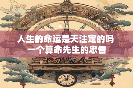 人生的命运是天注定的吗 一个算命先生的忠告