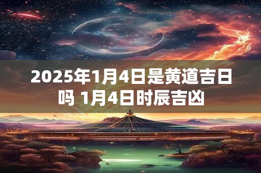 2025年1月4日是黄道吉日吗 1月4日时辰吉凶