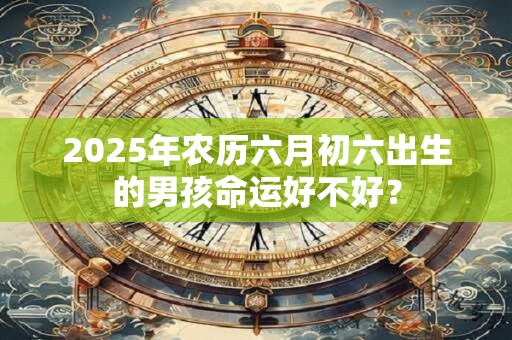 2025年农历六月初六出生的男孩命运好不好？