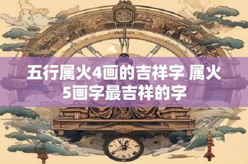 五行属火4画的吉祥字 属火5画字最吉祥的字