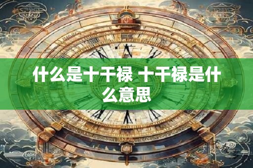 什么是十干禄 十干禄是什么意思
