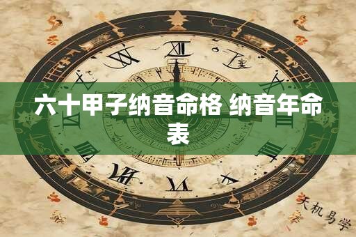 六十甲子纳音命格 纳音年命表