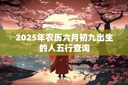 2025年农历六月初九出生的人五行查询