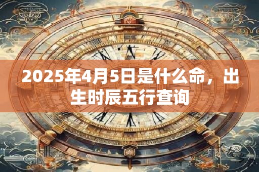 详细阅读:2025年4月5日是什么命,出生时辰五行查询 2025年4月5日是什么命,出生时辰五行查询